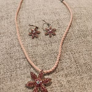 Flower Necklace and Earrings